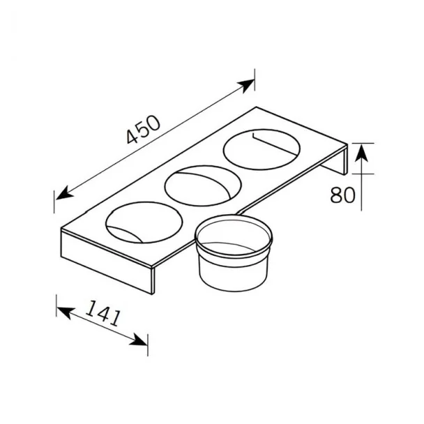 Portatarros + 3 Tarros Inox Cubertero Cube