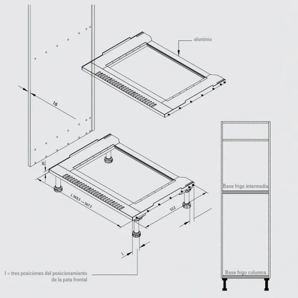 Base Columna para Frigo y Horno