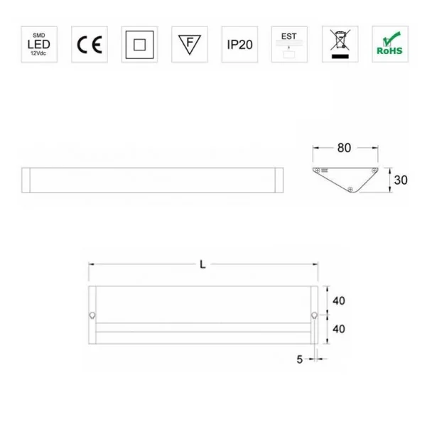 Regleta Led 240V 6000K Alba