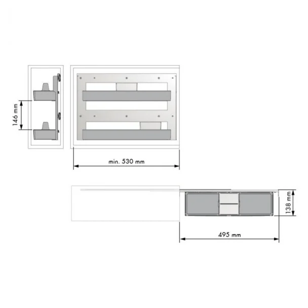 Estante Despensero Extraíble Nova Flat Lateral para Cocina