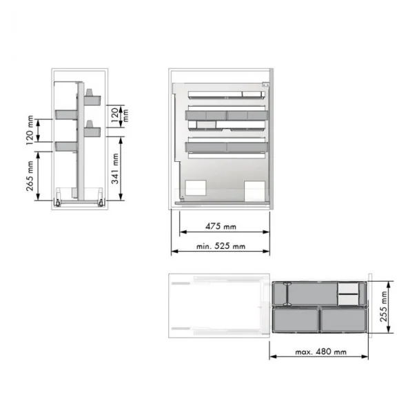 Estante Despensero Cajón Nova Flat para Cocina | Menage Confort
