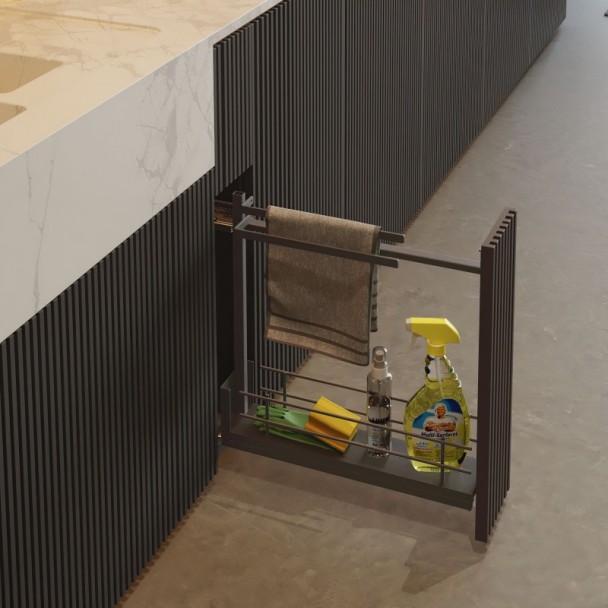 Soporte Paños Extraíble Antracita Compact Lateral