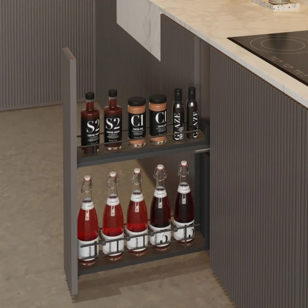 Botellero Extraíble Antracita Compact | Menage Confort