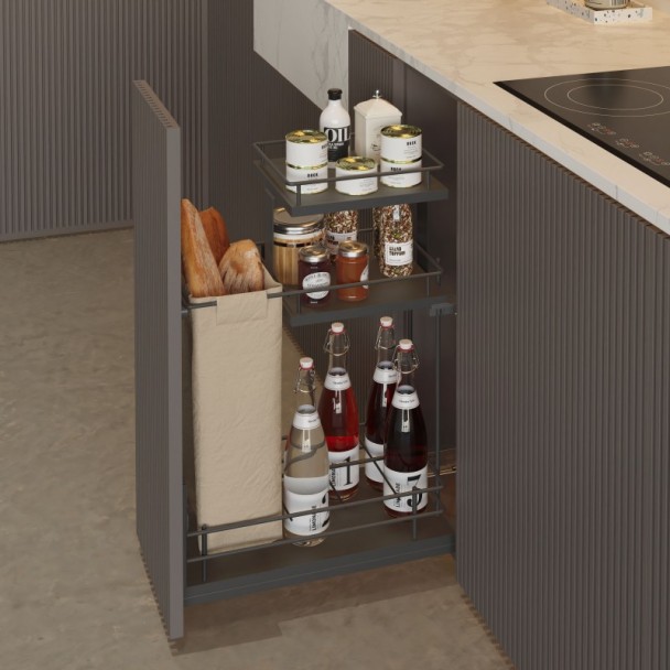 Botellero Panero Extraíble Antracita 3 Alturas Compact Basal