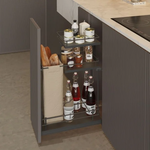 Botellero Panero Antracita 3 Alturas Compact para Cocina