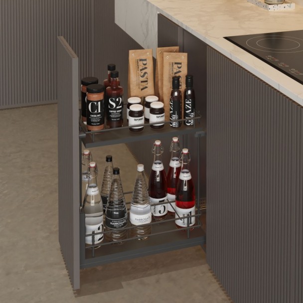 Botellero Extraíble Antracita Compact Basal