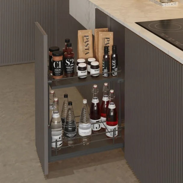 Botellero Extraíble Antracita Compact Basal | Menage Confort