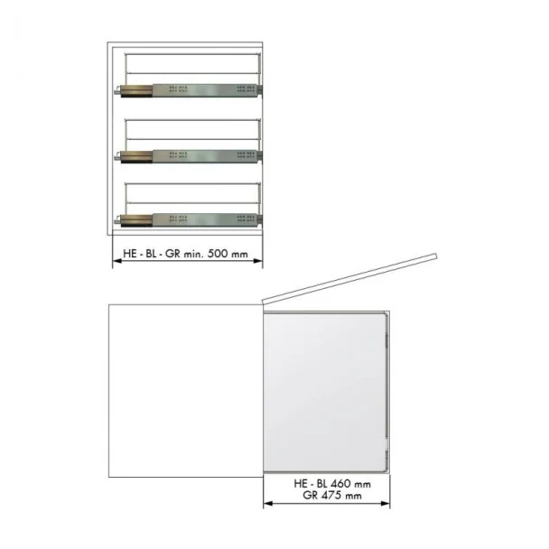 Cesto Extraíble Multiuso Antracita Compact para Cocina