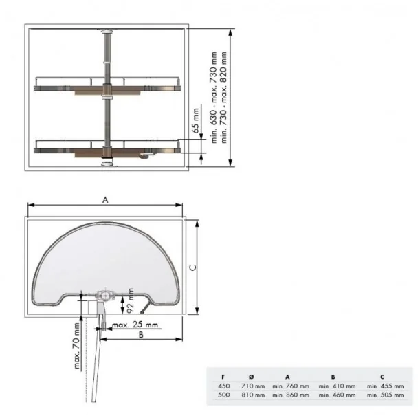 Bandeja Semicircular 180º Antracita Compact | Menage Confort