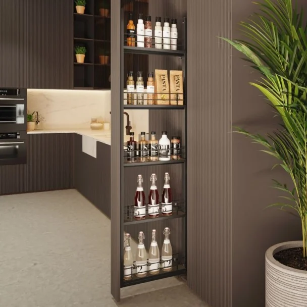 Columna Extraíble Botellero Antracita Compact para Cocina