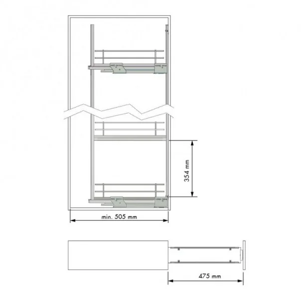 Columna Extraíble Botellero Antracita Compact para Cocina