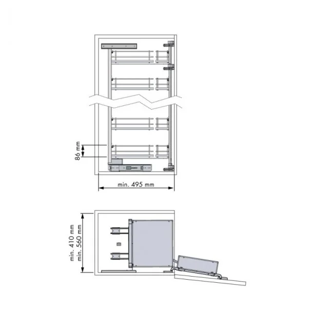 Columna Despensero Antracita Compact para Cocina | Menage Confort