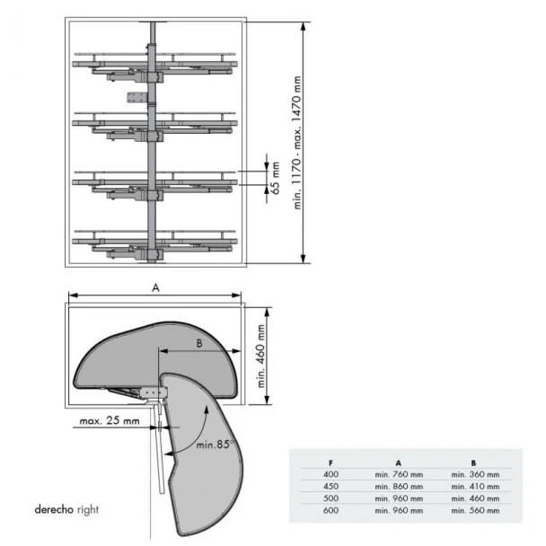 Columna Deslizante Cromo Dolphin II Compact para Cocina
