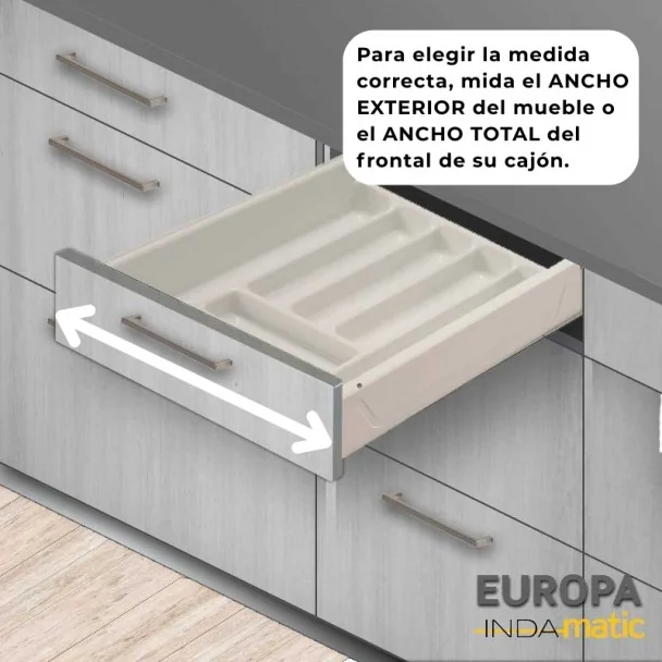 Cubertero PVC Blanco para Cajón de Cocina Europa