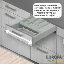 Cubertero Doble PVC Gris para Cajón de Cocina Europa