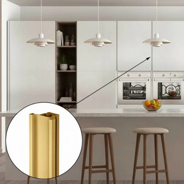 Perfil Gola Vertical Intermedio Oro 8012