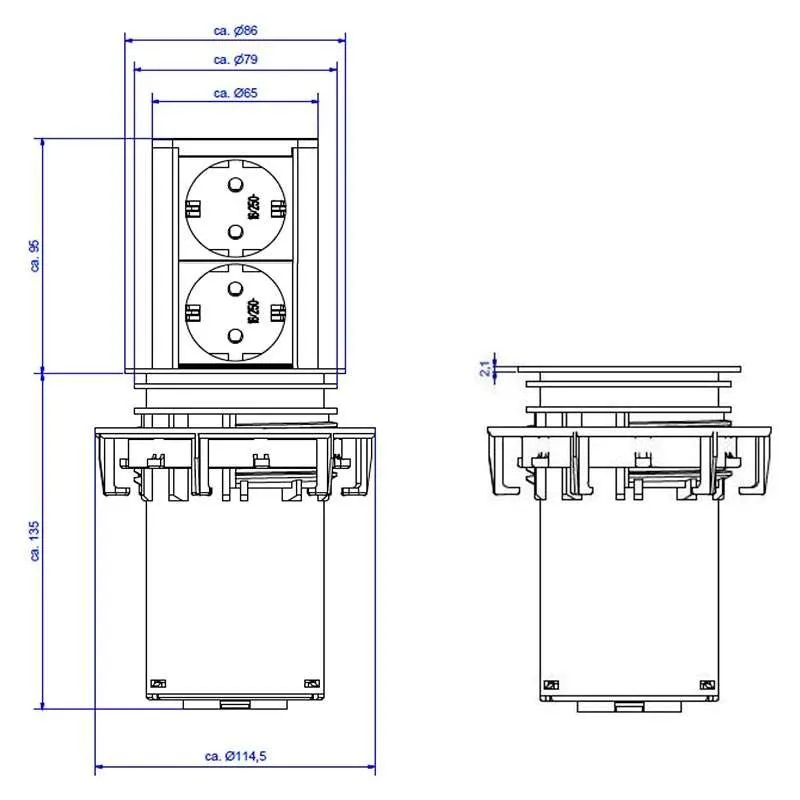 Torre Retráctil Elevator Negro para Encimera Cocina | Bachmann