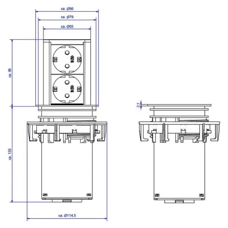 Torre Retráctil Elevator Negro para Encimera Cocina | Bachmann