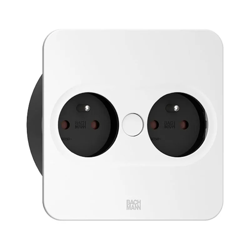 Enchufe Empotrable TWIST 2 Rectangular Blanco | Bachmann 946201