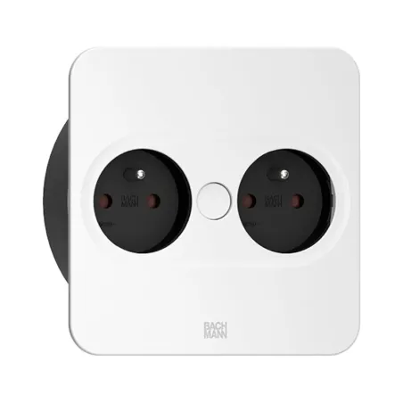 Enchufe Empotrable TWIST 2 Rectangular Blanco | Bachmann 946201
