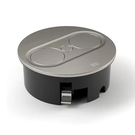 Enchufe Empotrable TWIST 2 Redondo Inox | Bachmann 946004