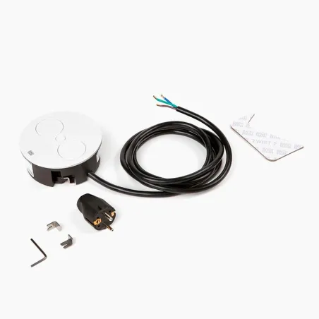 Enchufe Empotrable TWIST 2 Redondo Blanco | Bachmann 946204