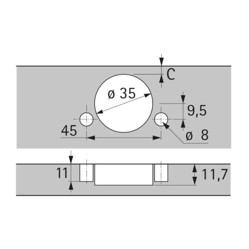 Bisagra Estandar 110º Intermat 9973 | Hettich 9072581