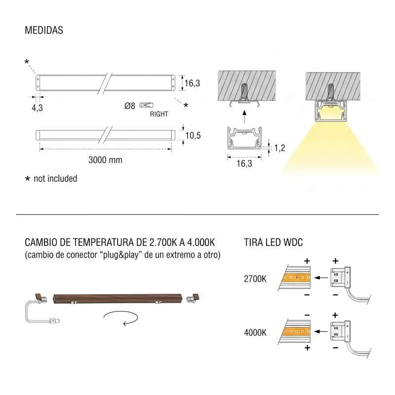 Perfil de Luz LED Moove 1 para Cocina | L&S