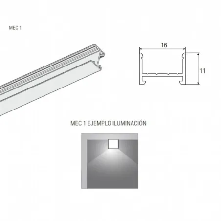 Perfil Recto Luz LED Mec 1 para Cocina | L&S
