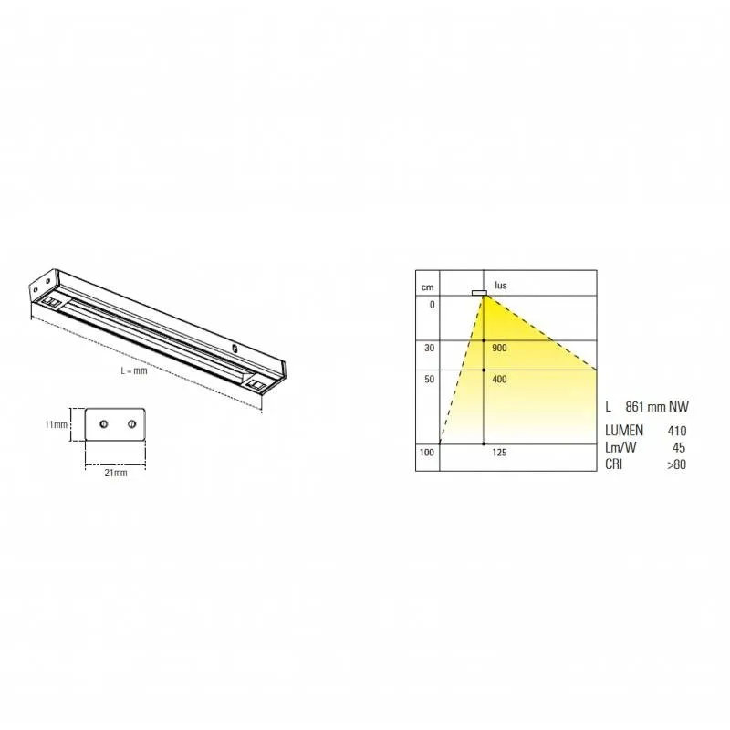 Perfil Luz Led Kiton para Interior Muebles/Cajones de Cocina