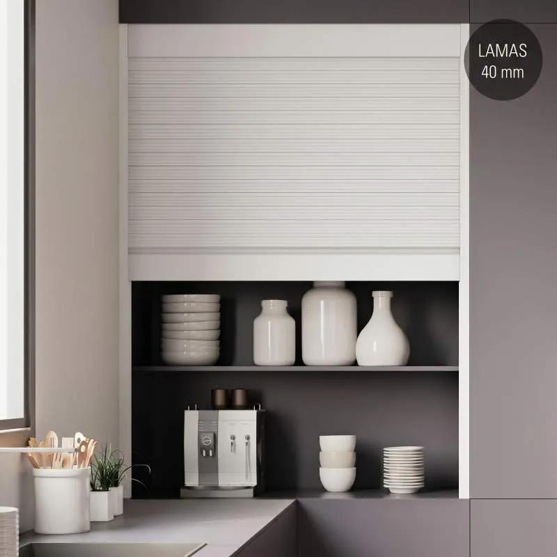 Kit Persiana Aluminio Box Milano Blanco Mate Lama 40 para Cocina