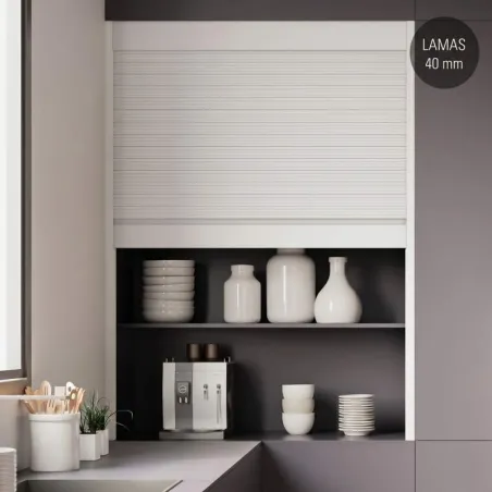 Kit Persiana Aluminio Box Milano Blanco Mate Lama 40 para Cocina