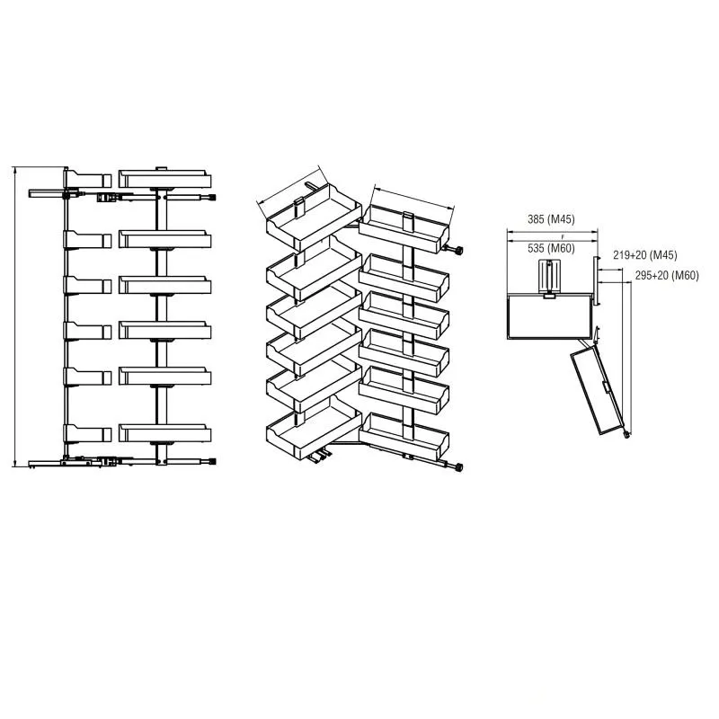 Kit Columna Despensero Extraíble Duo Lamina | Vibo EDCI4512M2LGM