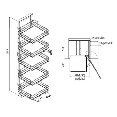 Kit Bastidor Columna Extraíble Maxi Galaxy para Cocina | Vibo