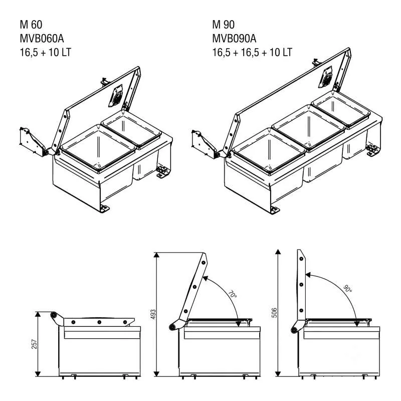 Cubo Reciclaje Basura MoveBin Antracita para Mueble Bajo Cocina