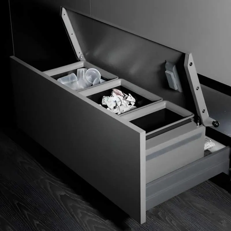Cubo Reciclaje Basura MoveBin Antracita para Mueble Bajo Cocina