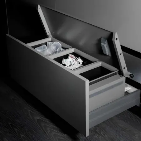 Cubo Reciclaje Basura MoveBin Antracita para Mueble Bajo Cocina