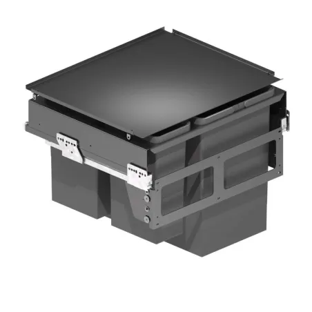 Cubos Basura 2 x 24 + 2 x 8 L con Sistema de Guías para Cocina