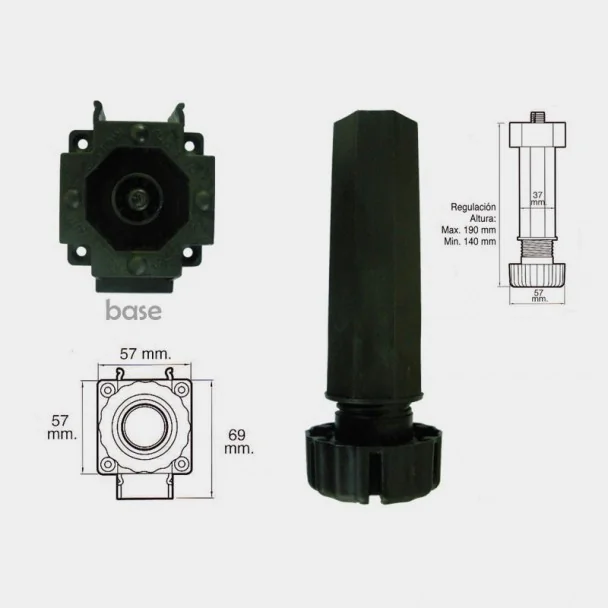 Pata Regulable en Altura para Muebles de Cocina (4 uds)