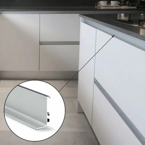 Perfil Sistema Gola Horizontal Superior Aluminio 8006