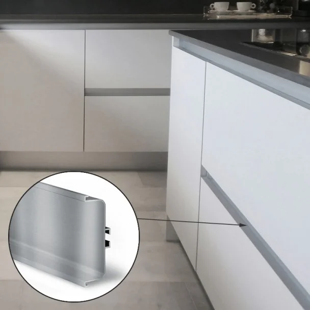 Perfil Sistema Gola Horizontal Intermedio Inox 8007