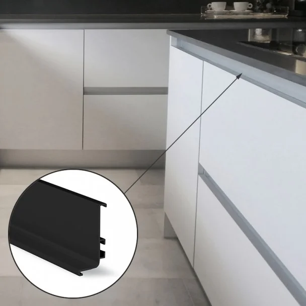 Perfil Sistema Gola Horizontal Superior Negro 8006