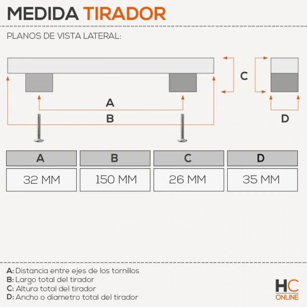 Tirador 4088E Cromo Mate Cocina
