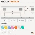 Pomo 3506 Cromo Mate con Resina Colores