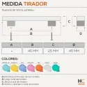 Pomo 3520 Cromo Mate con Resina Colores