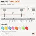 Pomo 3518 Cromo Mate con Resina Colores