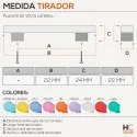 Pomo 3526 Cromo Mate con Resina Colores