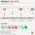 Pomo 3524 Cromo Mate con Resina Colores