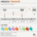Pomo 3519 Cromo Mate con Resina Colores