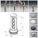Torre de Enchufes Elevable con 3 Tomas de Red Evoline